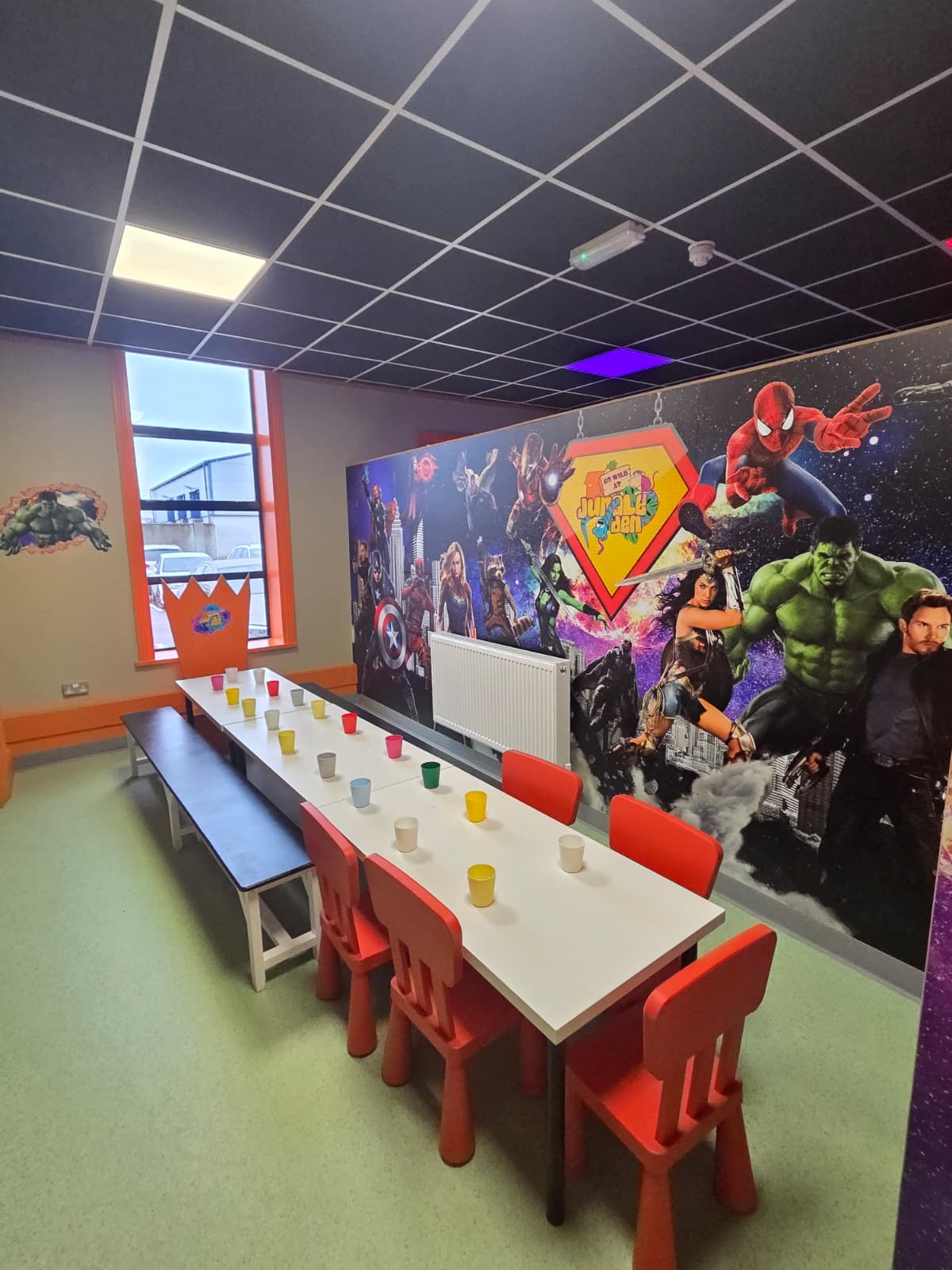 Avengers party room - full view