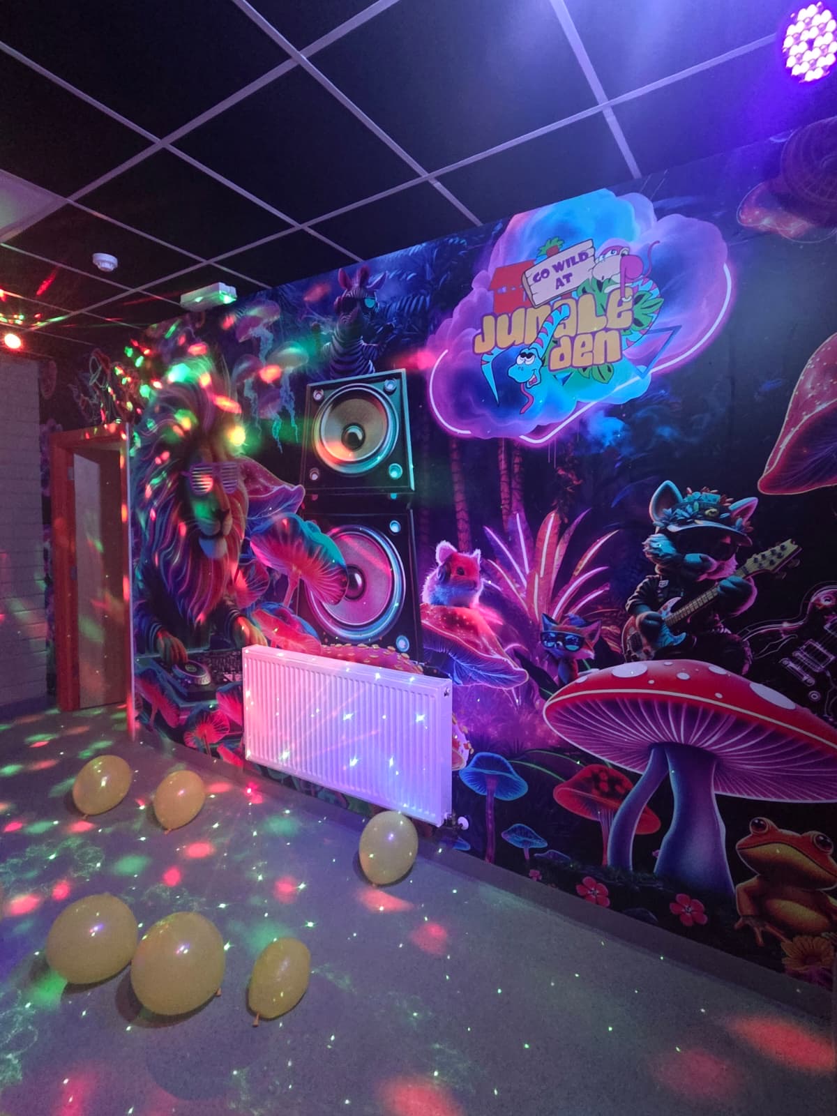 UV neon disco party room